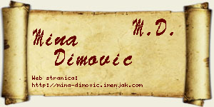 Mina Dimović vizit kartica